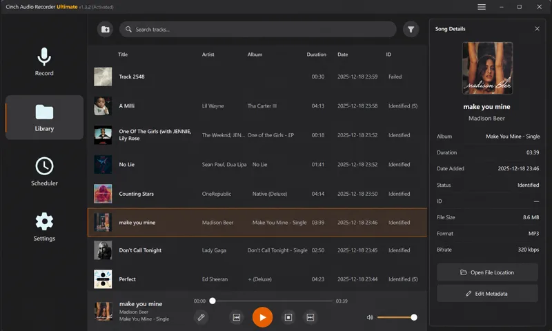 Cinch Audio Recorder library and recording interface preview