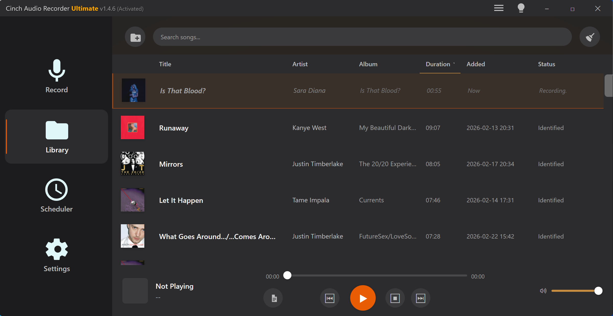 Cinch Audio Recorder automatically processing a recording