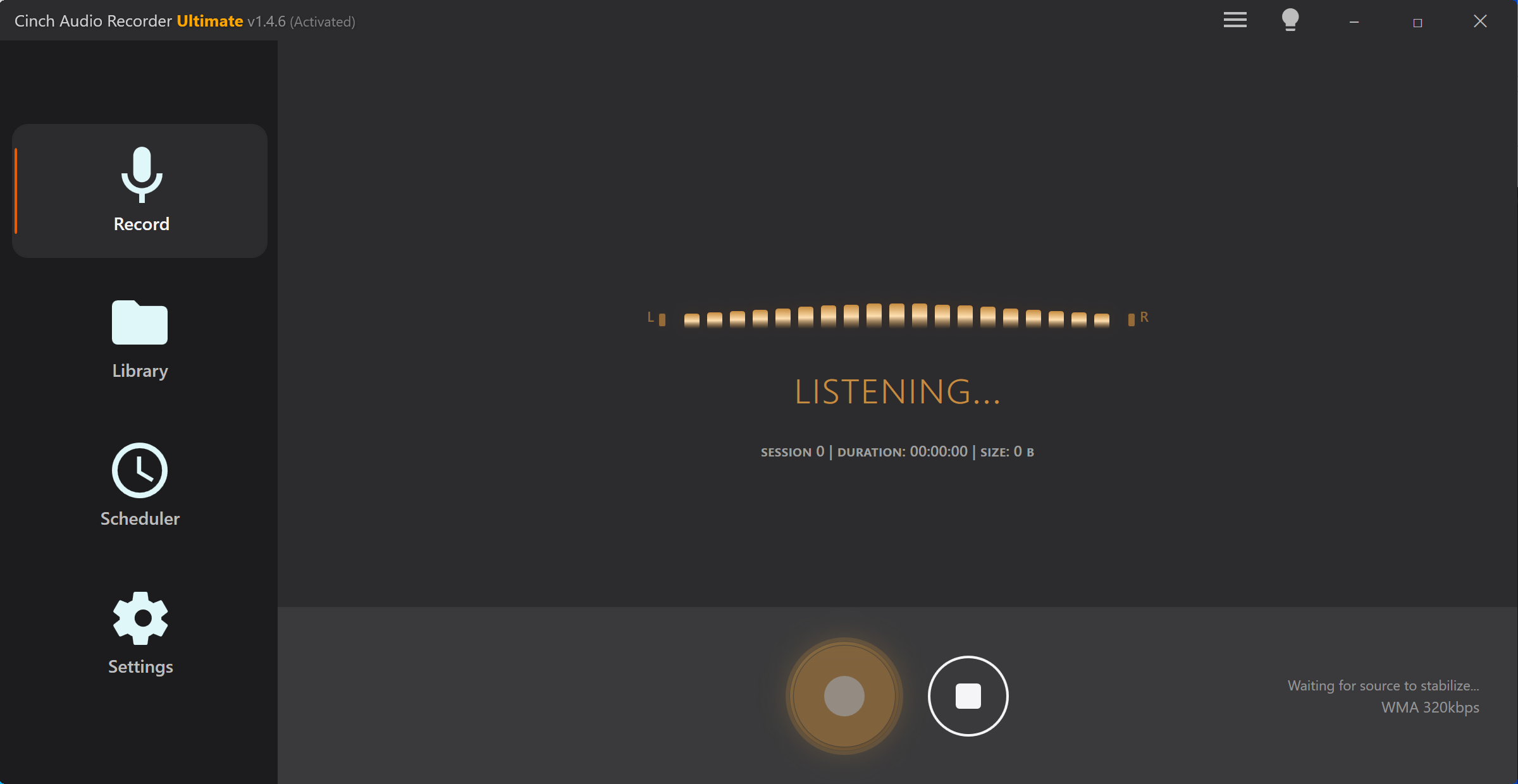 Cinch Audio Recorder recording audio from desktop playback